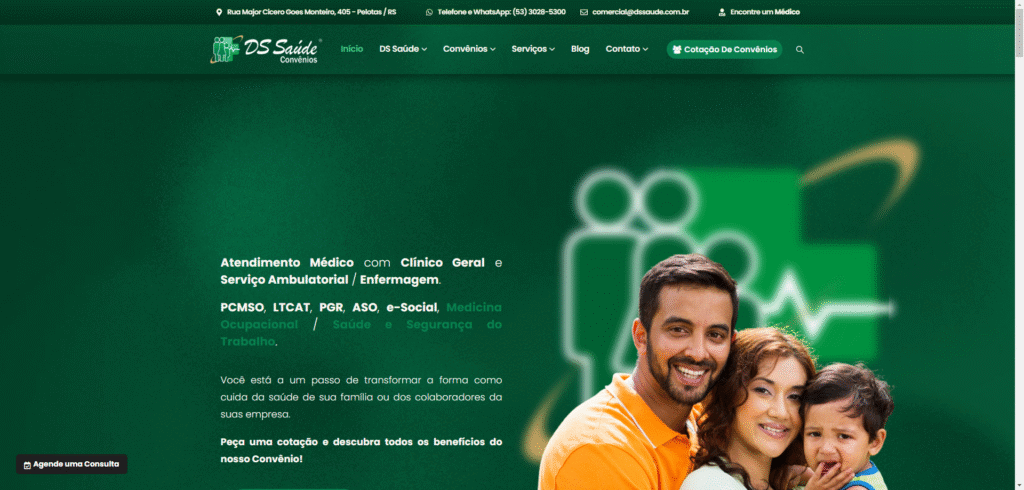 criação de site para a DS Saúde Convênios